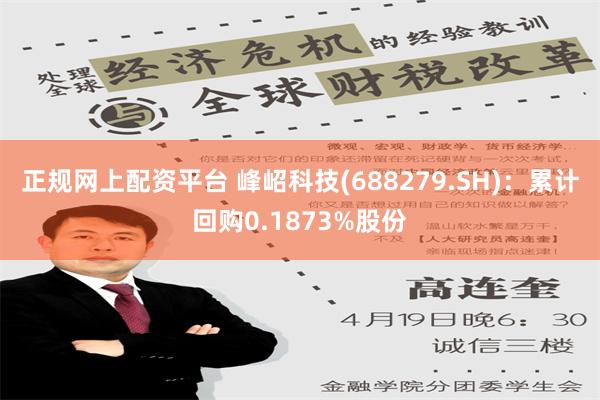 正规网上配资平台 峰岹科技(688279.SH)：累计回购0.1873%股份