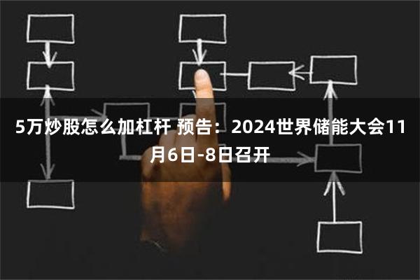 5万炒股怎么加杠杆 预告：2024世界储能大会11月6日-8日召开