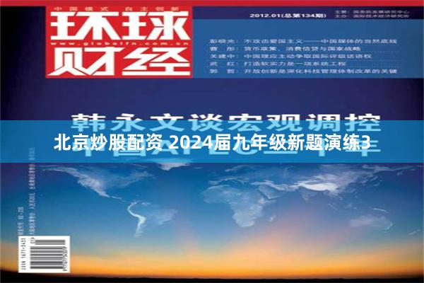 北京炒股配资 2024届九年级新题演练3